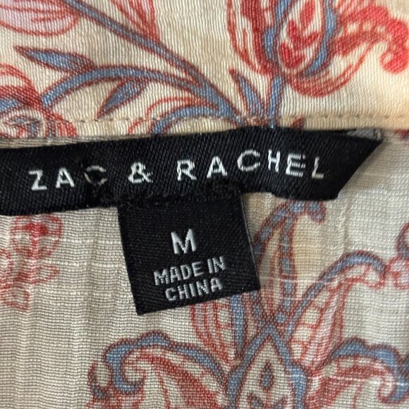 Zac Rachel Milkmaid Top Medium Floral Square Neck Lace Boho Coquette NWT 18691 - Picture 3 of 9